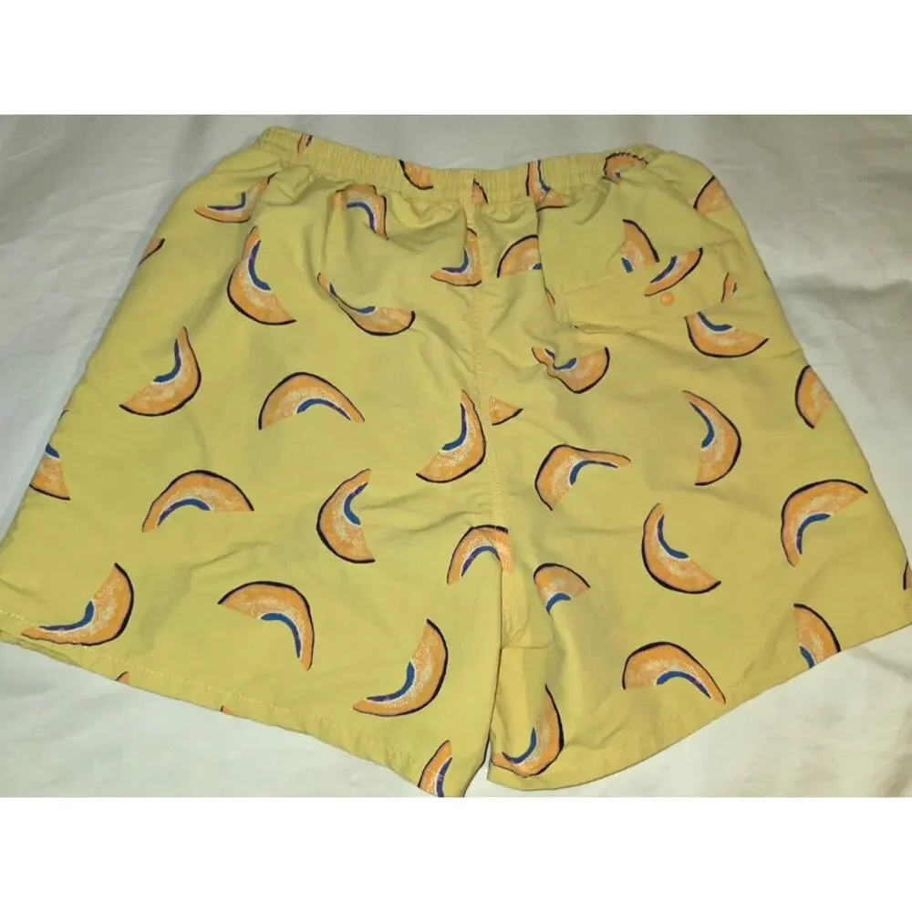 Patagonia Surfboard Yellow Melons Baggies Activewear Shorts Men's Size Small